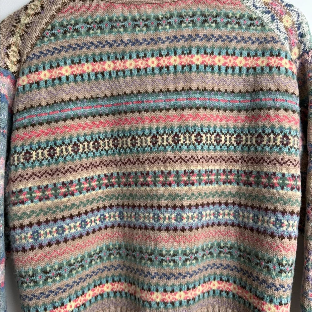 Polo Ralph Lauren Fair Isle Wool-Cashmere Cardigan – Multi-Color Knit – Size S - Picture 4 of 8